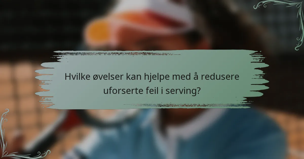 Hvilke øvelser kan hjelpe med å redusere uforserte feil i serving?